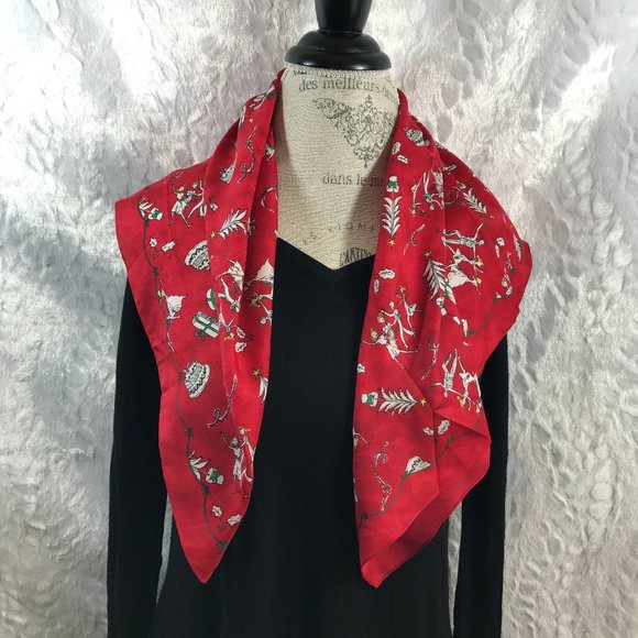 Italian Old Navy Holiday Christmas Scarf Hair Tie - Picture 4 of 8